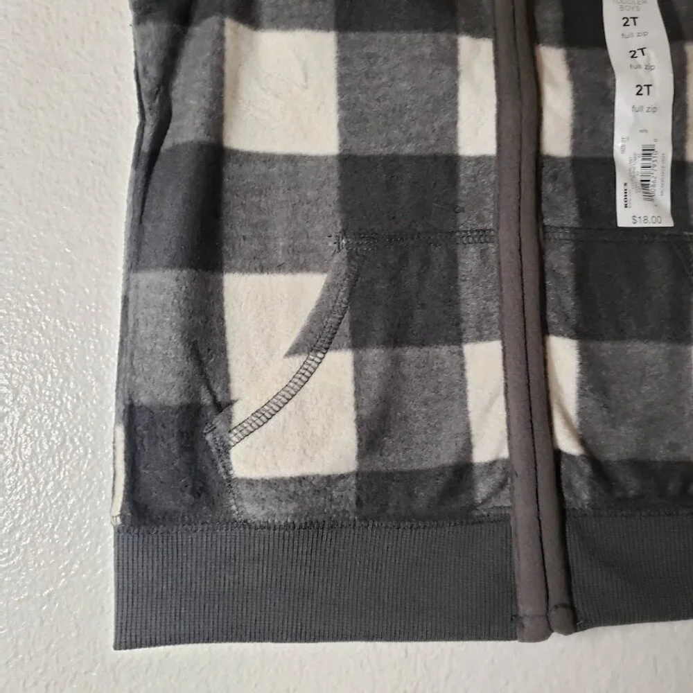 New Baby Boy's Boy Vest Plaid White Gray Size 2T 2 T New with tags